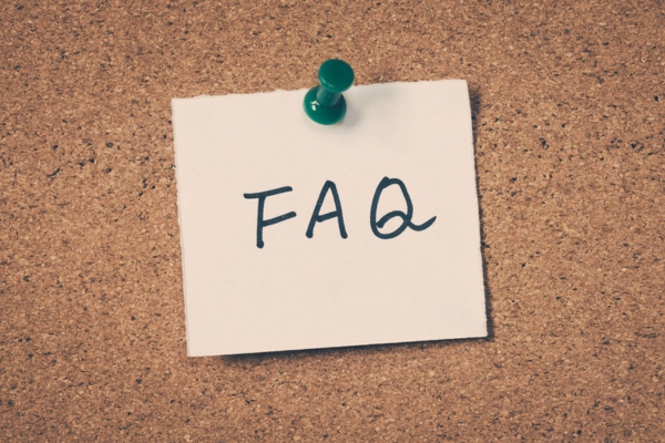 FAQ on a sticky note pinned on a corkboard depicting questions about propane