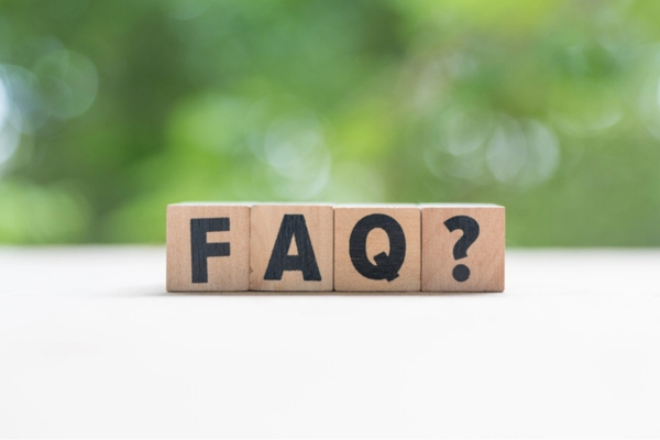 FAQ spelled using wooden letter cubes depicting HVAC Blower Motor questions