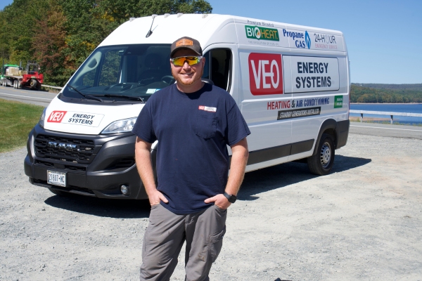 VEO Energy Systems HVAC technician and service van