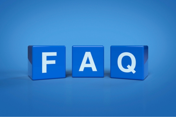 FAQ spelled using plastic letter dice depicting Air Conditioner Sizing questions