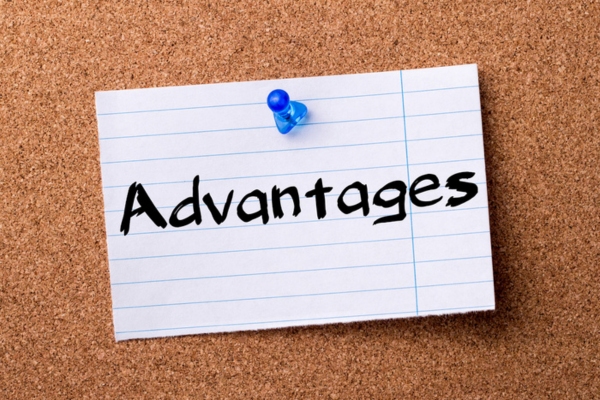advantages written on paper pinned on a corkboardd