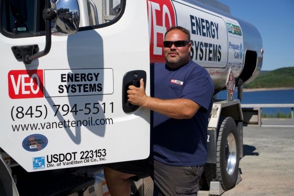 VEO Energy Systems fuel truck and driver